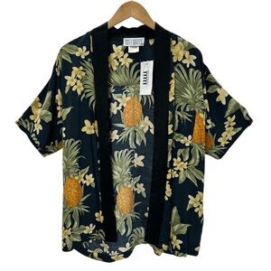 NWT Unity Service Upcycled Vintage Open Front Kimono Top Tropical Unisex